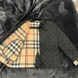 Burberry Black Quilted Kids Jacket with Classic Check Lining